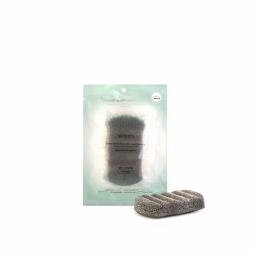 KONJAC ESPONJA CORPORAL NEGRA 6 OLAS CENIZAS BAMBÚ