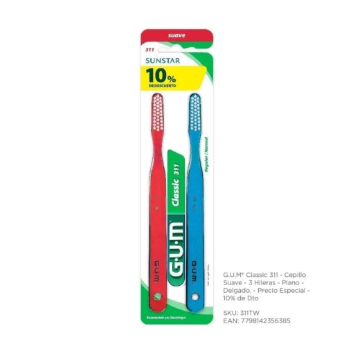 GUM CEPILLO DE DIENTES CLASSIC 311 TWIN PACK