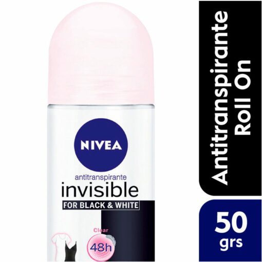 NIVEA DESODORANTE ROLL ON MUJER BLACK & WHITE CLEAR 50 GR