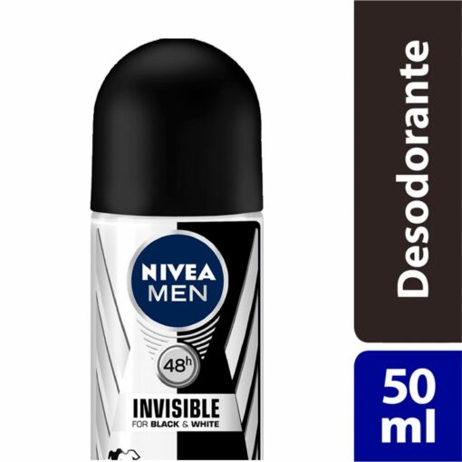 NIVEA DESODORANTE ROLL ON HOMBRE BLACK & WHITE INVISIBLE 50 GR