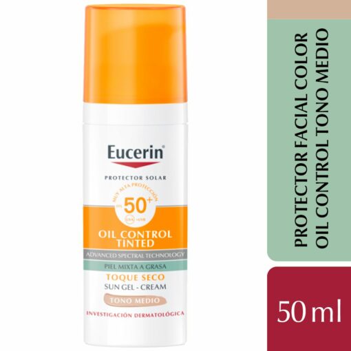 EUCERIN SUN FACE OIL CONTROL FPS50+ TONO MEDIO 50 ML