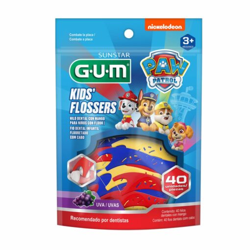 GUM FLOSSERS PAW PATROL 40 UNIDADES SABOR UVA