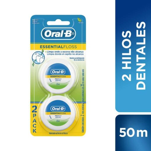 ORAL B HILO DENTAL ESSENTIAL FLOSS 25 MTS  X 2 UNIDADES