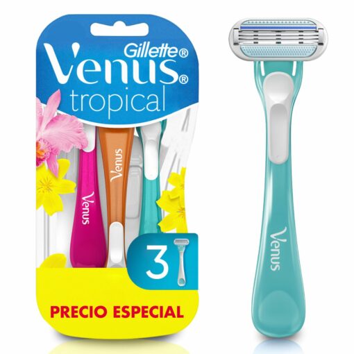 VENUS TROPICAL MÁQUINA AFEITAR X 3 UNIDADES