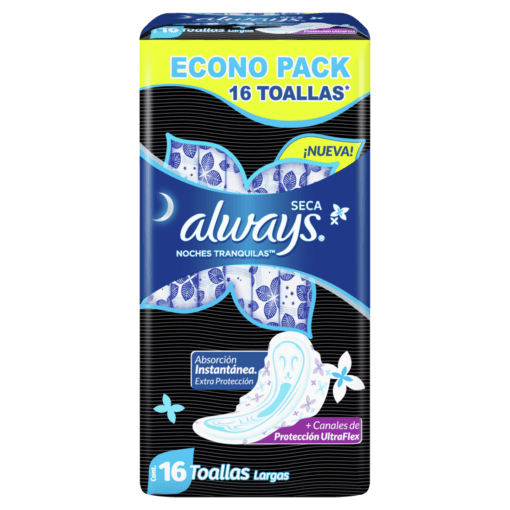 ALWAYS TOALLAS FEMENINAS NOCTURNAS SECA C/ALAS X 16