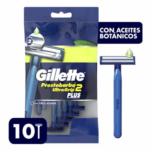 GILLETTE MÁQUINA AFEITAR ULTRA GRIP 2 FILOS X 10 UNIDADES