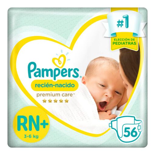 PAMPERS PREMIUM CARE PAÑAL RECIÉN NACIDO SUPER SUAVE x56 un.