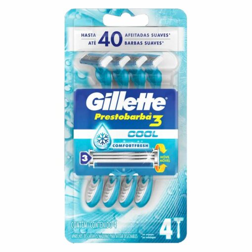 GILLETTE PRESTOBARBA 3 COOL ICE 4 UNIDADES