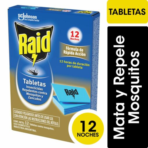 RAID TABLETAS RAPIDA ACCIÓN X 12 UNIDADES