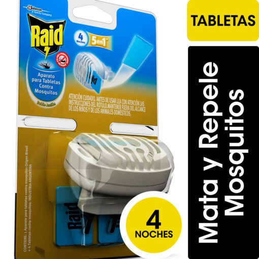 RAID APARATO SIN CABLE + 4 TABLETAS ANTIMOSQUITOS