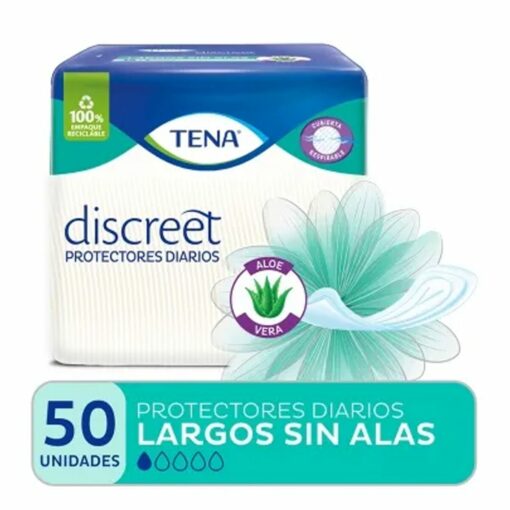 TENA TOALLA INCONTINENCIA DISCREET LARGOS SIN ALAS 50 UNIDADES