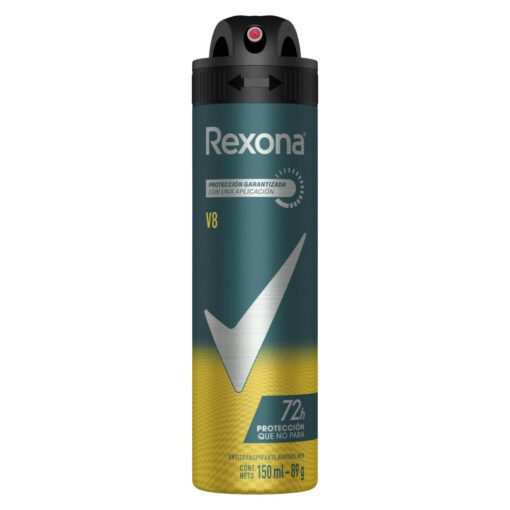 REXONA HOMBRE ANTITRANSPIRANTE AEROSOL V8 PROTECCIÓN 72HS x150 ml