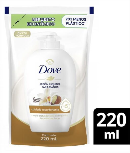 DOVE JABÓN KARITE Y VAINILLA LÍQUIDO REPUESTO X 220 ML