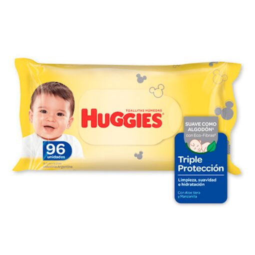 HUGGIES TOALLITAS HÚMEDAS TRIPLE PROTECCION X 96 UNIDADES