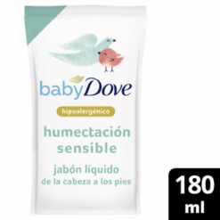 DOVE BABY JABÓN LIQUIDO HUMECTACION SENSIBLE REPUESTO 180 ML