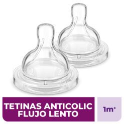 AVENT TETINA FLUJO LENTO ANTICÓLICAS +1M x 2 un.