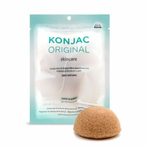 KONJAC ESPONJA FACIAL CON FINA ARCILLA AMARILLA FRANCESA NATURAL