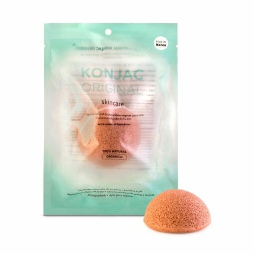 KONJAC ESPONJA FACIAL CON FINA ARCILLA ROSA FRANCESA NATURAL