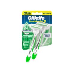 GILLETTE PRESTOBARBA 3 SENSITIVE 2 UNIDADES