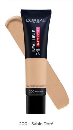 L'ORÉAL BASE DE MAQUILLAJE INFALLIBLE MATE COVER 200 GOLDEN SUN