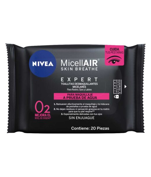 NIVEA TOALLITAS DEMAQUILLANTES EXPERT O2 X 20 UNIDADES