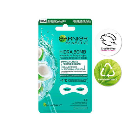 GARNIER HYDRA BOMB MÁSCARA DE OJOS DE COCO + ÁCIDO HILURÓNICO