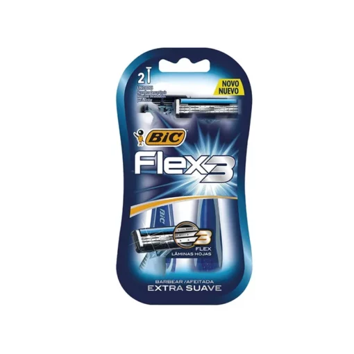 BIC MÁQUINA DE AFEITAR FLEX3 DESCARTABLE X 2 UNIDADES
