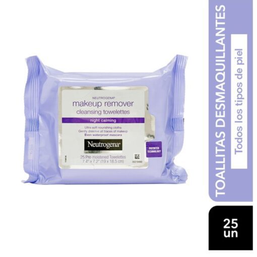 NEUTROGENA MAKE UP REMOVER TOALLITAS DESMAQUILLANTES NIGHT CALMING X 25 UN.