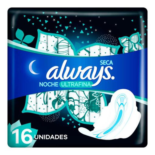 ALWAYS TOALLITAS  MAXI PROTECCIÓN SECA NOCTURNA X 16 UNIDADES