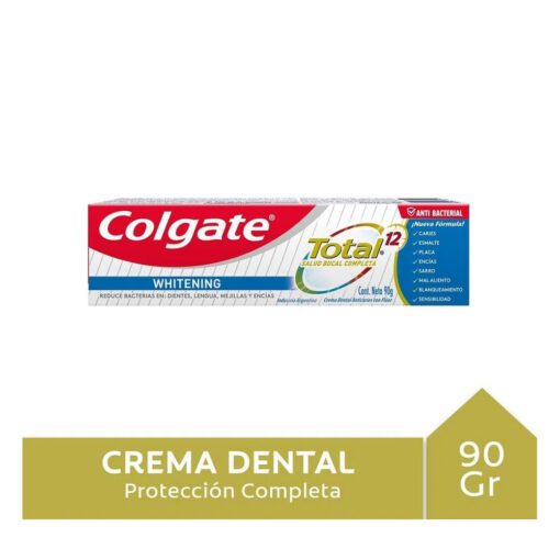 COLGATE CREMA DENTAL TOTAL 12 WHITENING TUBO RECICLABLE X 90 GRS
