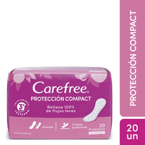 CAREFREE PROTECTORES DIARIOS PROTECCIÓN COMPACT x20 un