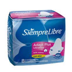 SIEMPRE LIBRE TOALLITAS HIGIÉNICAS ULTRAFINA TERMOCONTROL CON ALAS X 8 UNIDADES