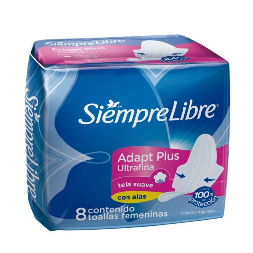 SIEMPRE LIBRE TOALLITAS HIGIÉNICAS ULTRAFINA TERMOCONTROL CON ALAS X 8 UNIDADES