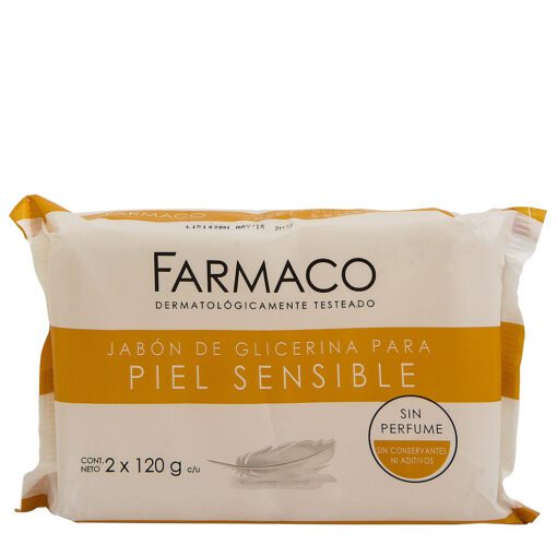 FARMACO JABÓN GLICERINA PIEL SENSIBLE NEUTRO X 2 UNIDADES
