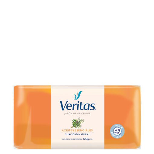 VERITAS JABÓN GLICERINA ACEITES ESENCIALES 3 X 120 GR