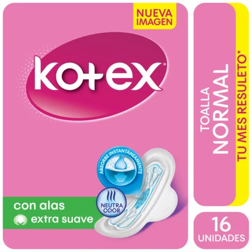 KOTEX TOALLITAS FEMENINAS NORMAL X 16 UNIDADES