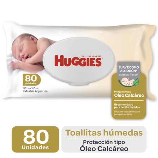 HUGGIES TOALLITAS HUMEDAS OLEO CALCAREO X 80 UNIDADES