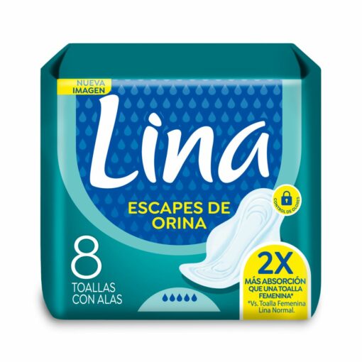 LINA TOALLITAS INCONTINENCIA CON ALAS X 8 UNIDADES