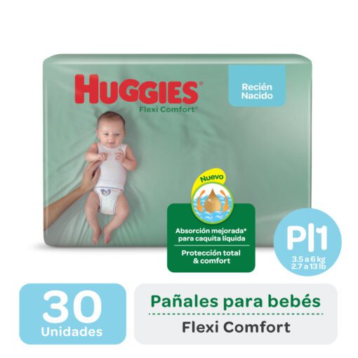 HUGGIES PAÑALES FLEXI COMFORT P X 30 UNIDADES
