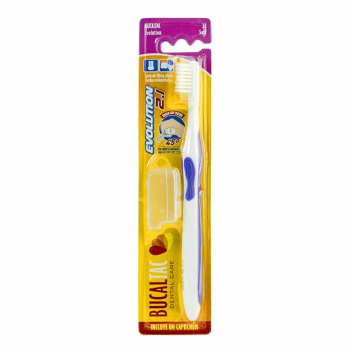BUCAL TAC CEPILLO DENTAL EVOLUTION 2.1 - SUAVE 3 HILERAS PLANO CON CAPUCHÓN