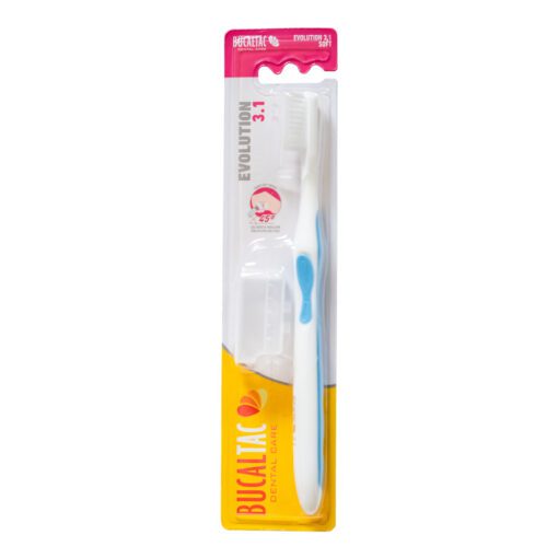 BUCAL TAC CEPILLO DENTAL EVOLUTION 3.1- 3 HILERAS PLANO DELGADO SUAVE CON CAPUCHÓN