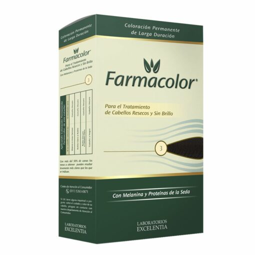 FARMACOLOR KIT TINTURA N° 3 CASTAÑO OSCURO