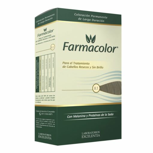 FARMACOLOR KIT TINTURA N° 8.1 RUBIO CLARO CENIZA