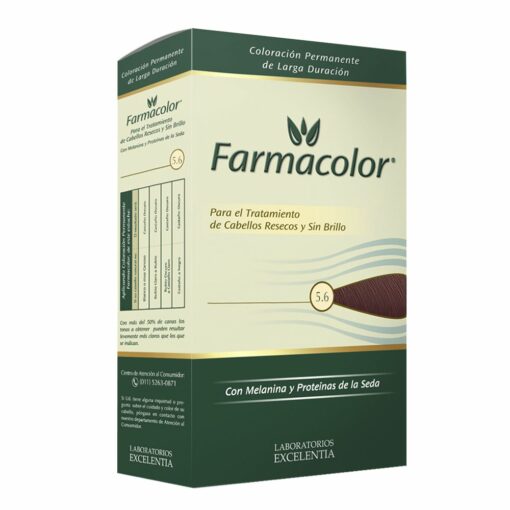 FARMACOLOR KIT TINTURA N° 5.6 CASTAÑO CLARO ROJIZO