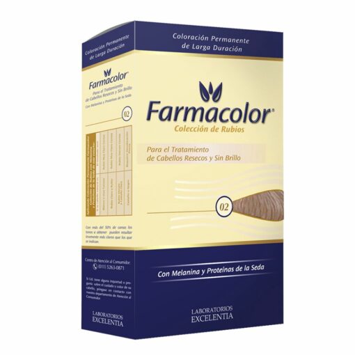 FARMACOLOR KIT TINTURA N° 02 RUBIO ULTRA CLARO DORADO