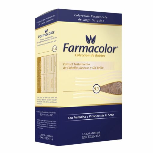 FARMACOLOR KIT TINTURA N° 9.3 RUBIO MUY CLARO DORADO