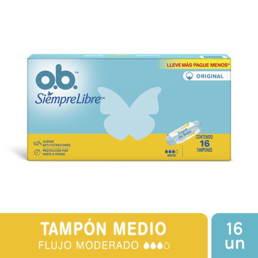 OB TAMPONES ORIGINAL MEDIO X 16 UNIDADES