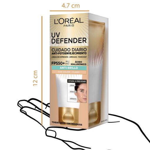 L'OREAL UV DEFENDER FPS50 ANTIBRILLO COLOR LIGHT X 50 ML