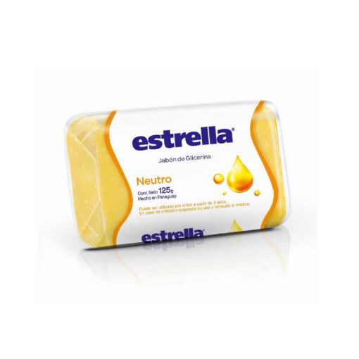 ESTRELLA JABÓN GLICERINA NEUTRO PARA PIELES SENSIBLES X 125 GR