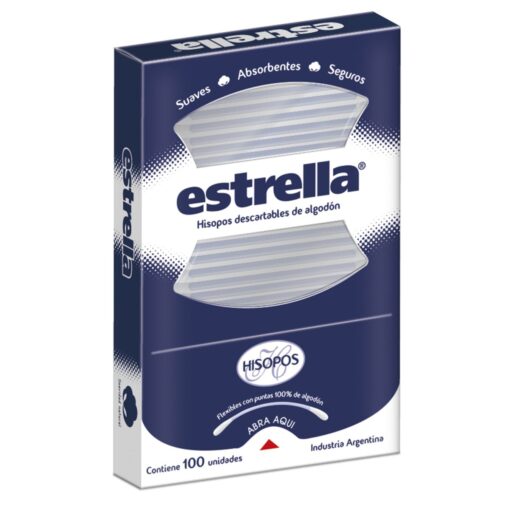 HISOPOS ESTRELLA CAJA X 125 UNIDADES